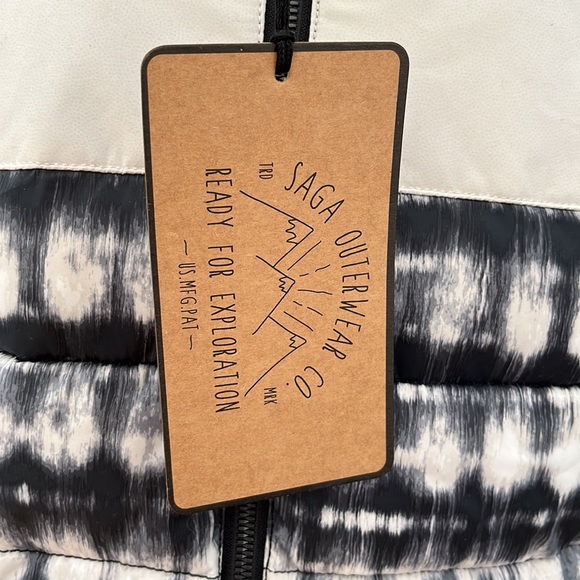 Saga outerwear camp puffy down jacket birch batik size medium new with tags - Picture 2 of 10